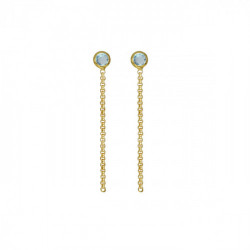 Lis aquamarine chain earrings in gold plating