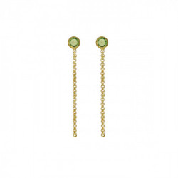 Lis peridot chain earrings in gold plating