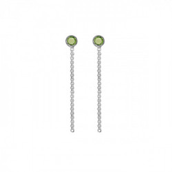 Lis peridot chain earrings in silver