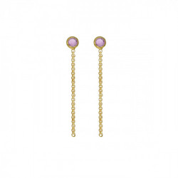 Lis violet chain earrings in gold plating