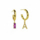 Abecé letter A hoop earrings in gold plating image