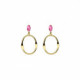 Eleonora oval rose earrings in gold image