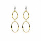 Eleonora oval crystal earrings in gold plating image