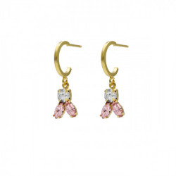 Melissa rose hoop earrings in gold plating