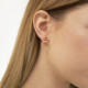 Dahlia rose asymmetric earrings in gold plating cover