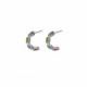 Multicolour curved earrings in silver image
