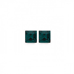 Cube emerald earrings in silver