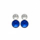 Combination circle sapphire earrings in silver image