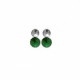 Combination round emerald earrings in rose gold plating