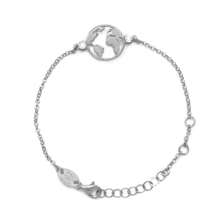 Silver Bracelet Minimal world