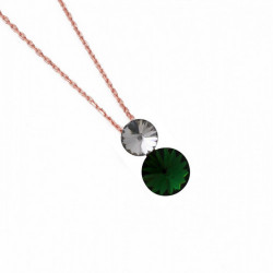 Combination emerald emerald necklace in rose gold plating in gold plating
