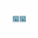 Cube aquamarine earrings in silver image