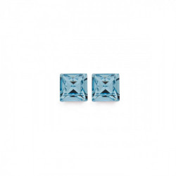 Cube aquamarine earrings in silver