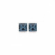 Cube denim blue earrings in silver image