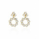Fiorella round crystal earrings in gold plating image