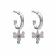 April dragonfly multicolour hoop earrings in silver image
