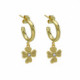 April flower crystal hoop earrings in gold plating image