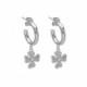 April flower crystal hoop earrings in silver image