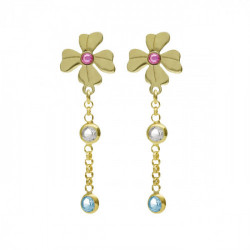 April flower multicolour earrings in gold plating