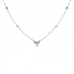 April dragonfly multicolour necklace in silver