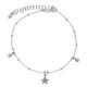 Star multicolour anklet in silver image