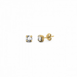 Celina round crystal earrings in gold plating