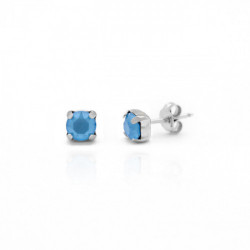 Celina round summer blue earrings in silver