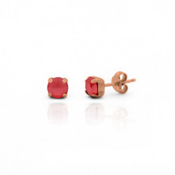 Celina round light coral earrings in rose gold plating in gold plating