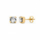 Basic round crystal earrings in gold plating
