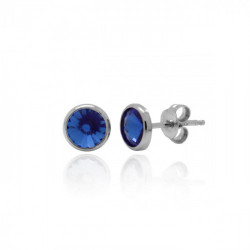 Basic XS crystal sapphire earrings in silver