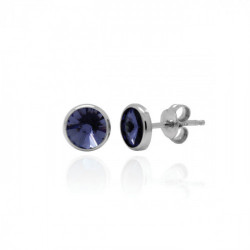 Basic XS crystal tanzanite earrings in silver