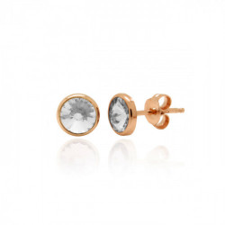 Basic XS crystal crystal earrings in rose gold plating