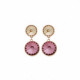Basic antique pink round earrings in rose gold plating