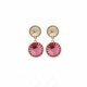 Basic round light rose earrings in rose gold plating