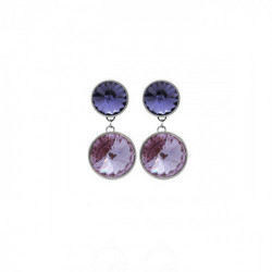 Basic round violet earrings in silver