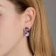 Basic round violet earrings in silver cover