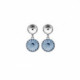 Basic circle light sapphire earrings in silver image