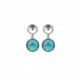 Basic circle light turquoise earrings in silver image