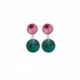 Basic round emerald earrings in silver