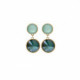 Basic round royal green earrings in gold plating