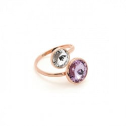 Basic crossed violet ring in silver