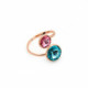 Basic light turquoise ring in rose gold plating in gold plating image