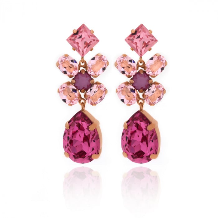 Pink Gold Earrings Celine Flower L
