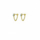 Lis aquamarine chain earrings in gold plating image