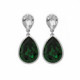 Essential Teardrop dark moos green earrings in silver image