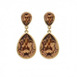 Essential tear light topaz earrings in rose gold plating