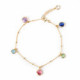 Basic charm multicolour anklet in gold plating image