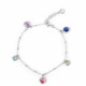 Basic charm multicolour anklet in silver image