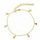 Juliette gold-plated anklet with multicolour in crystals shape image