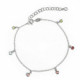 Charm multicolour anklet in silver image